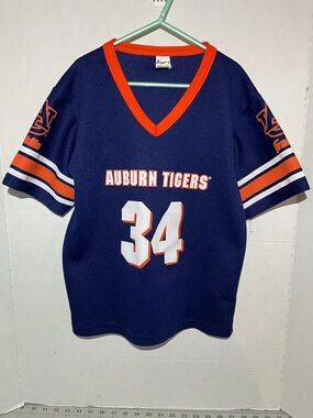 Auburn Tigers Kids Navy & Orange Jersey Top - Number 34
